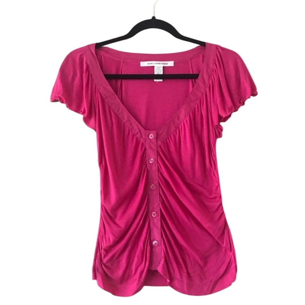 Diane von Furstenberg Button Down Deep V